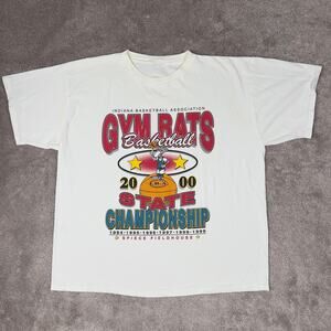 Vintage Indiana Gym Rats T-shirt Basketball State Championship Size XXL 2000 y2k
